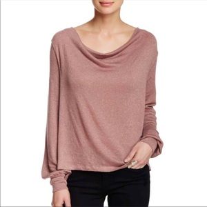 Free People dusty mauve cowl neck sweater
